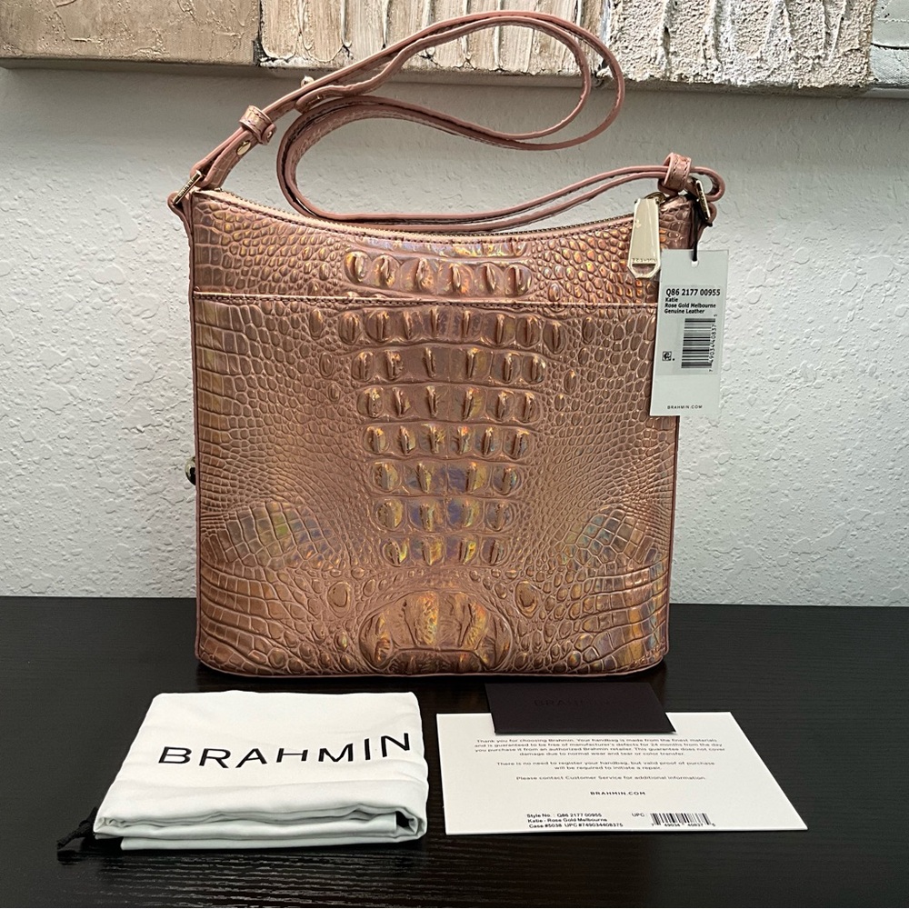 Brahmin Katie ROSE GOLD MELBOURNE Pink/Gold Color W/Partial Rear Eye - Picture 3 of 8